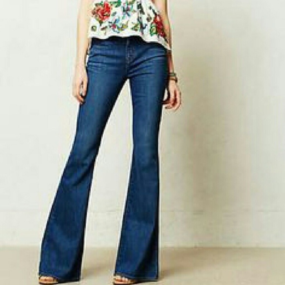 ANTHROPOLOGIE Pilcro Dark Denim Flare Stet Jeans